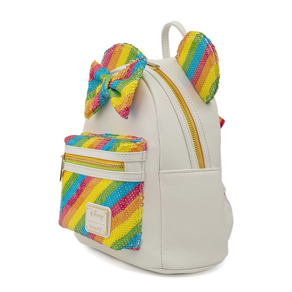 Loungefly DisneySequin Rainbow MiniBackpack, Wallet, and Ears - Picture 6 of 15